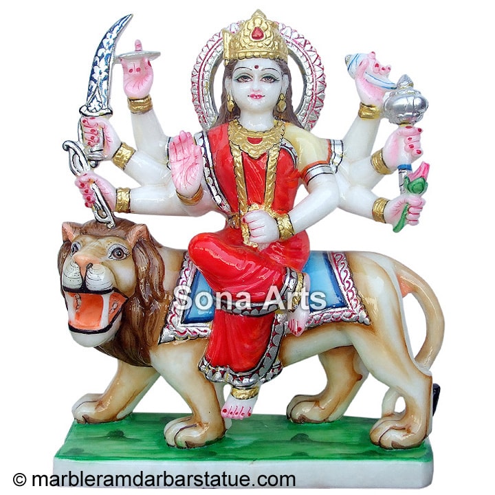 White Marble Durga Statue