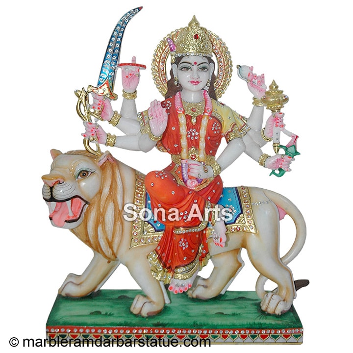 Makrana Marble Durga Mata Statue