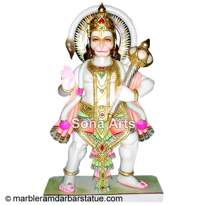 White Marble Hanuman God Statue
