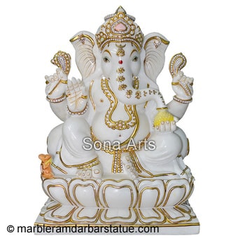 White Marble Ganesh Statue