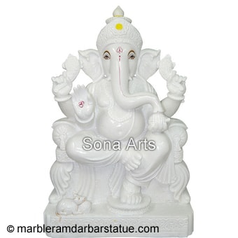 White Marble Ganapti Moorti