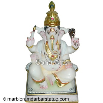 Marble Small Altar Ganesh Statue