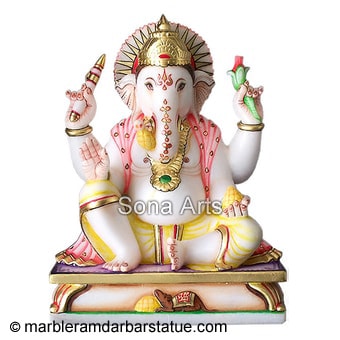 Marble Seated Ganesh Idols
