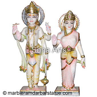 Marble Lakshmi Vishnu Sculpture