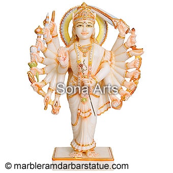 Marble Standing Durga Maa Statue