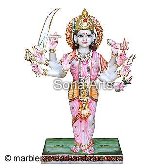 Marble Standing Durga Statue
