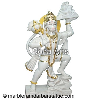White Marble Veer Hanuman Moorti