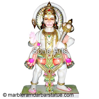 White Marble Hanuman God Statue