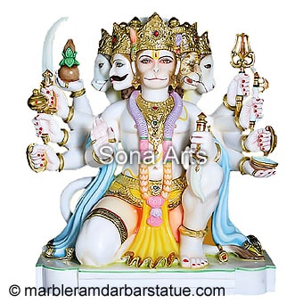 Panchmukhi Hanuman Marble Statue