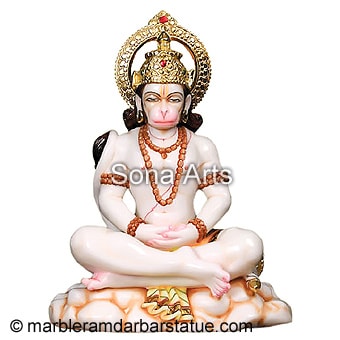 Makrana Marble Abhaya Hanuman Statue
