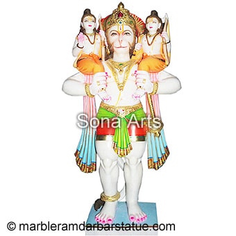 Hanuman with Ram Laxman on Shoulders