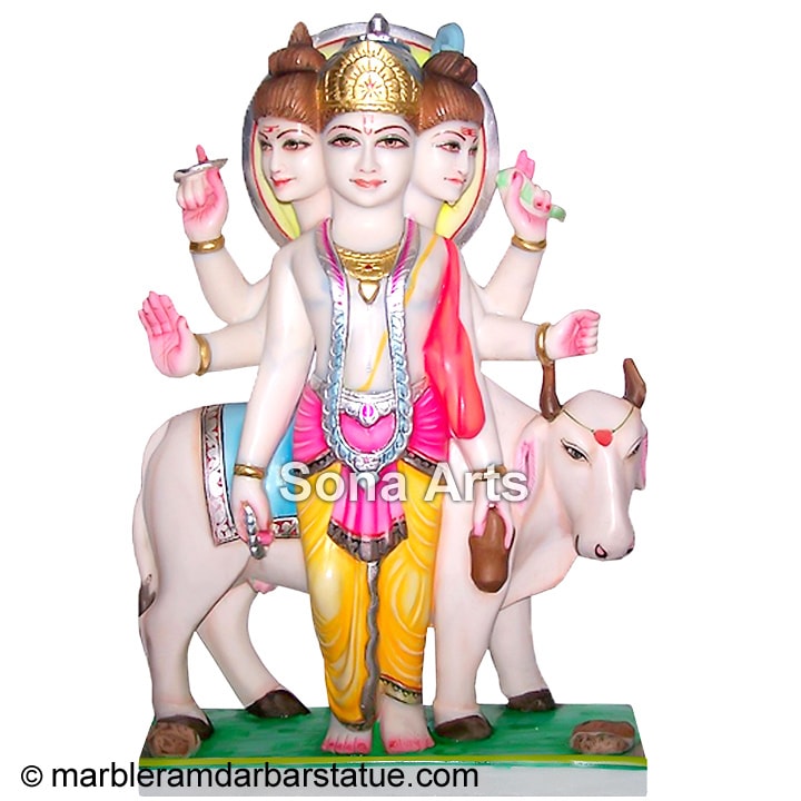 Marble Dattatreya Statue