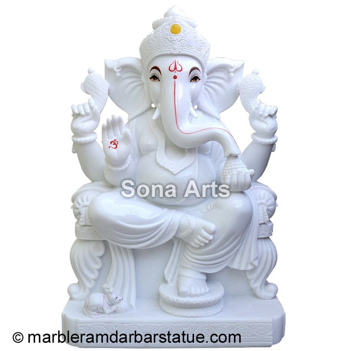 White Marble Ganesha Statue