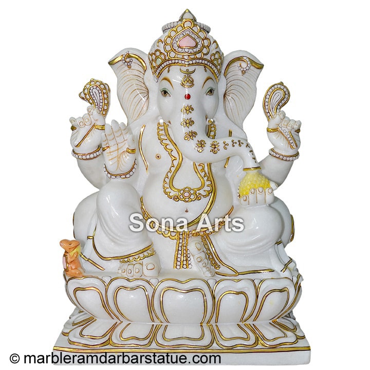 White Marble Ganesh Statue