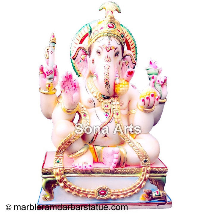 Marble Abhaya Ganesh Statue