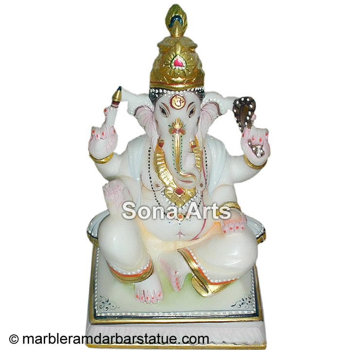 Marble Small Altar Ganesh Statue