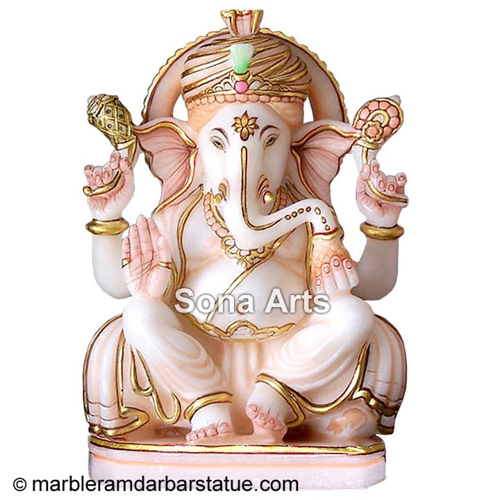 White Marble Ganesha Sculpture