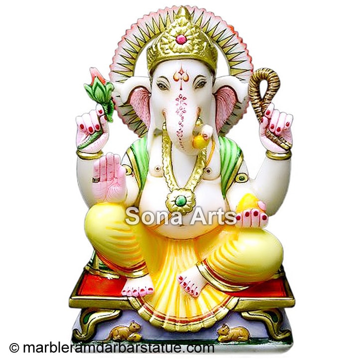 Exquisite Marble Ganesh Statue