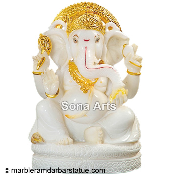 Super White Ganesha Statue