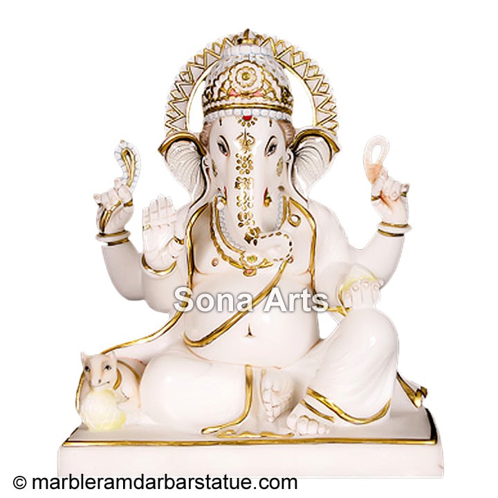 White Marble Ganesh Statue