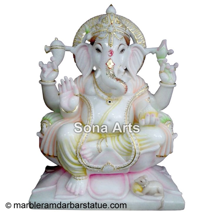 Ganesha White Marble Moorti