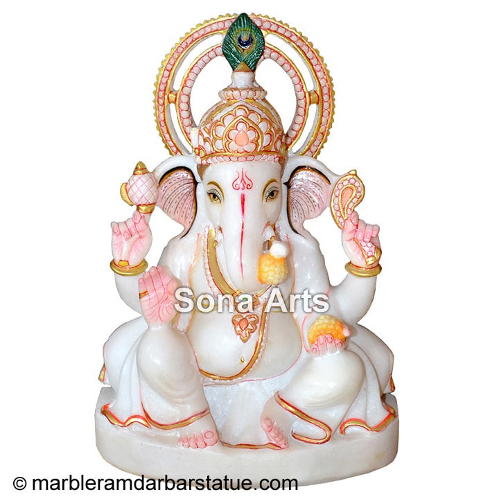 White Marble Ganesh Statue