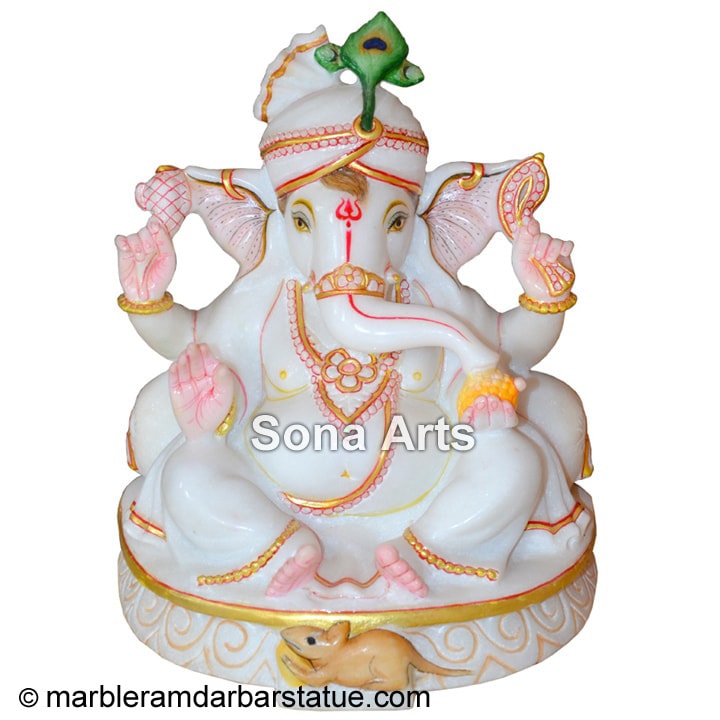 Ganesha White Marble