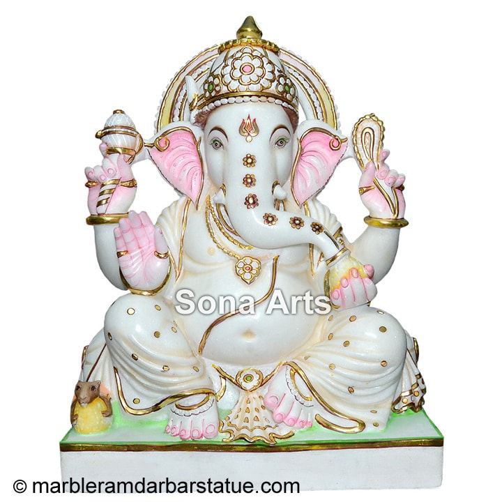 Indian Marble Ganesh Statue
