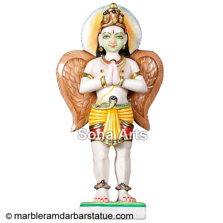 White marble garuda statue