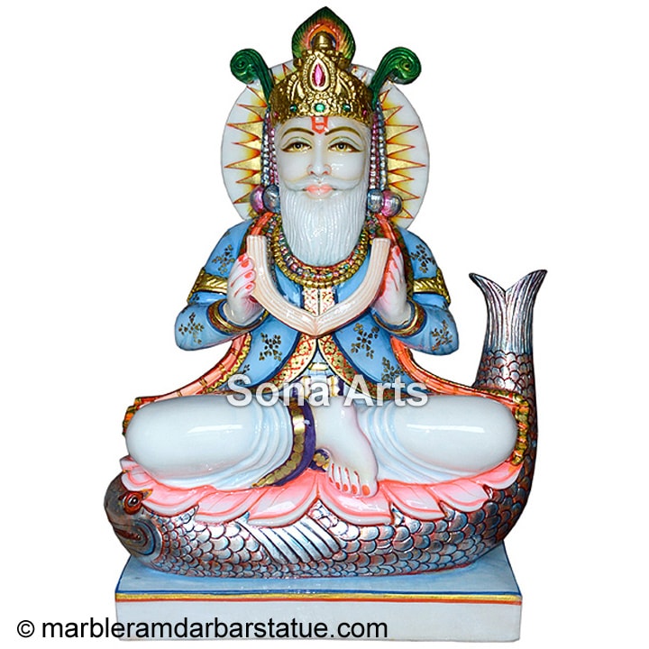 White Marble Jhulelal Staue