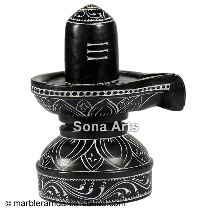 Marble Black Marble Shivling Statue