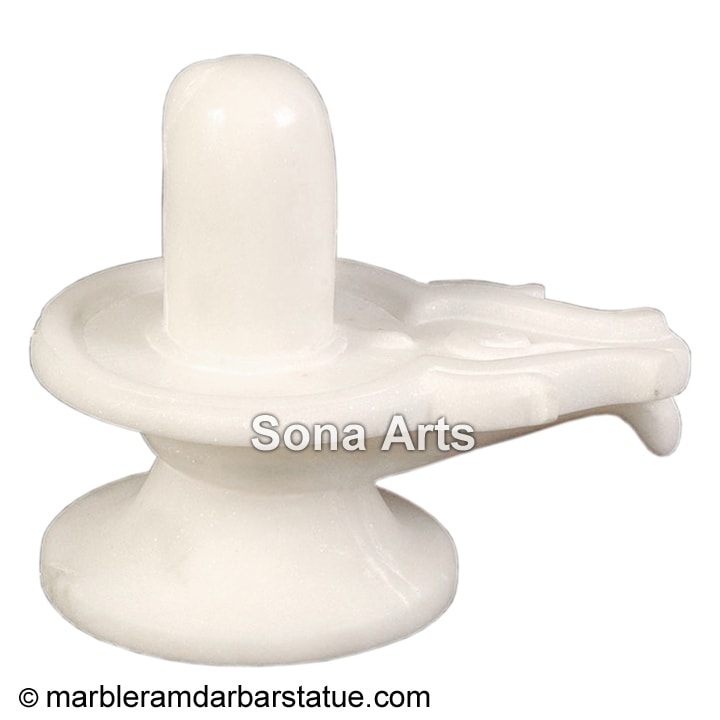 White Marble Shivling Statue