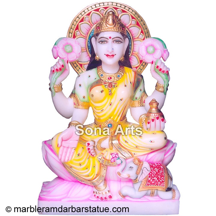 Colored Marble Lakshmi Statue
