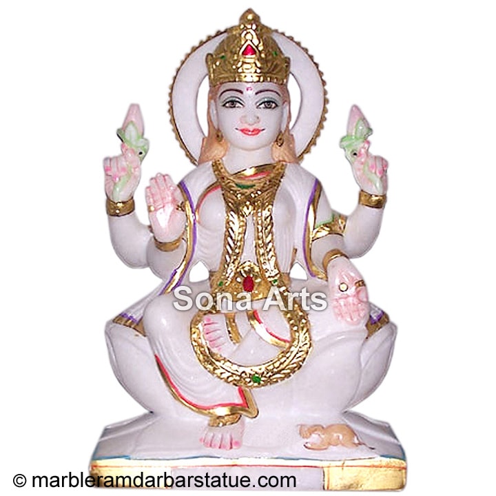White Marble Lakshmi Maa Statue