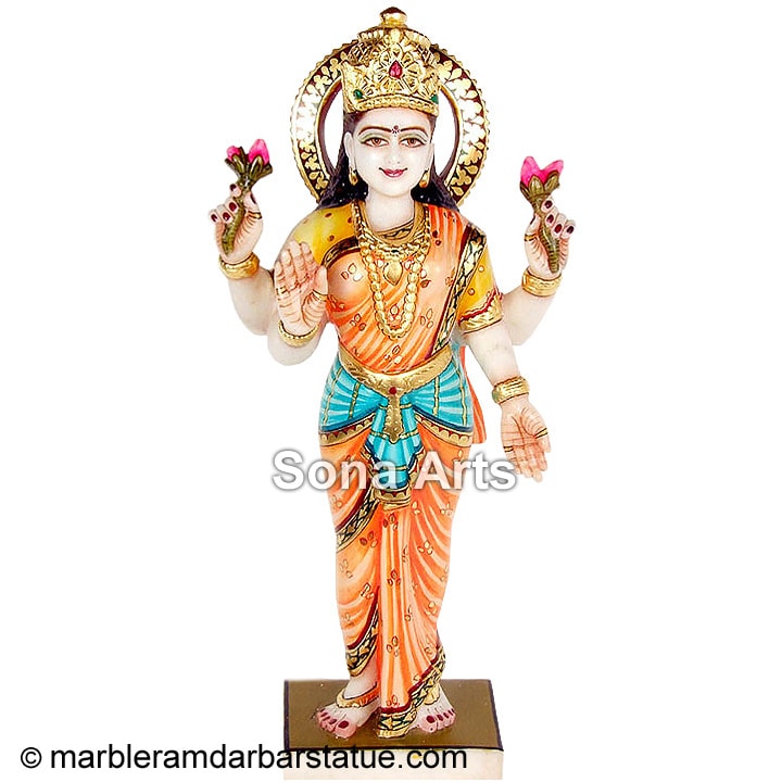 Marble Standing Lakshmi Statue