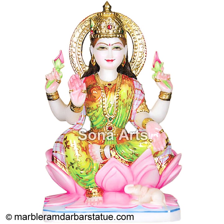 Marble Statue of Goddess Lakshmi