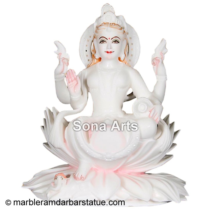 White Marble Laxmi Statue