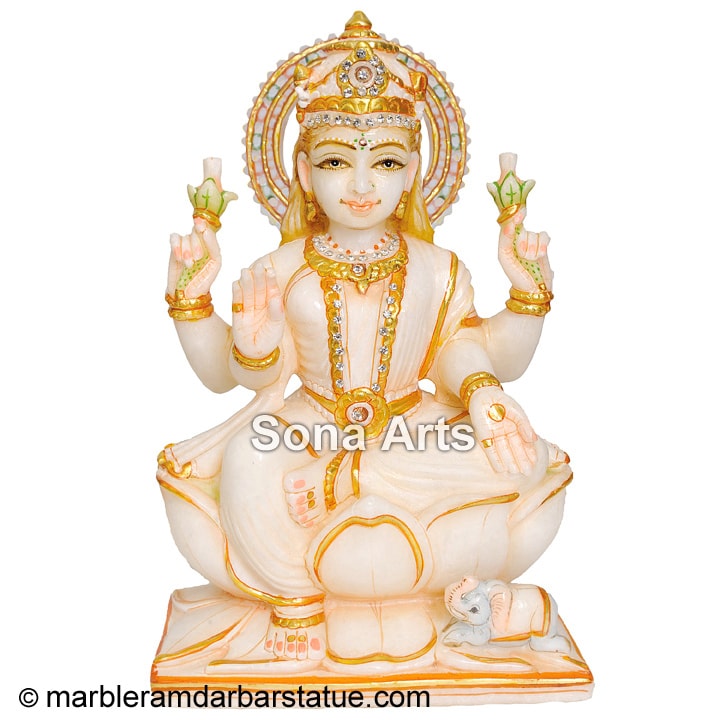Goddess Laxmi Marble Statue