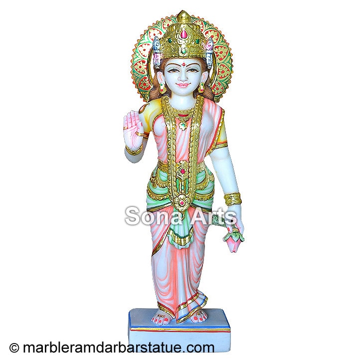 Traditional White Lakshmi Statue