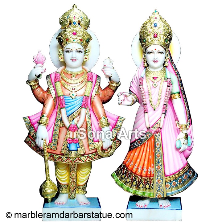 Marble Vishnu Laxmi Moortis