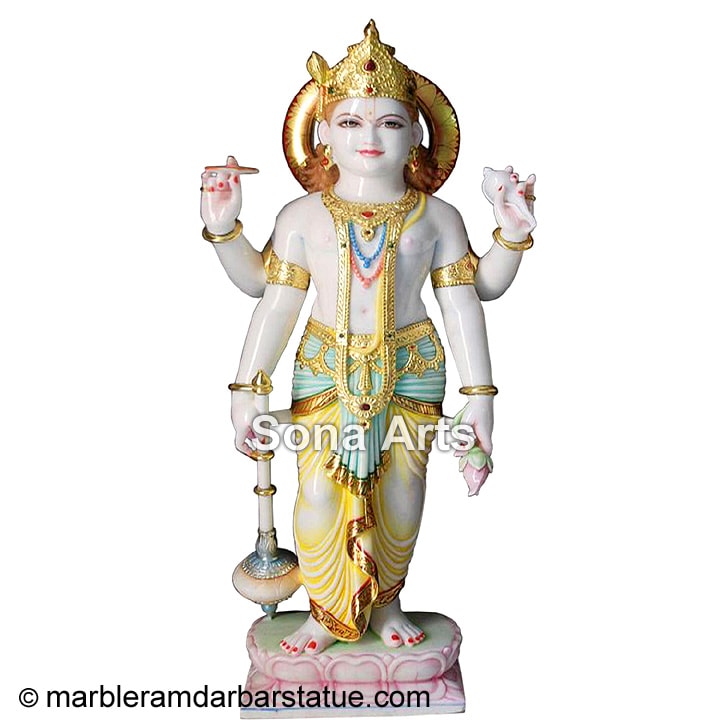 White Marble Vishnu Statue