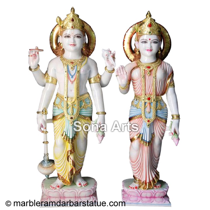 Marble Lakshmi Vishnu Sculpture