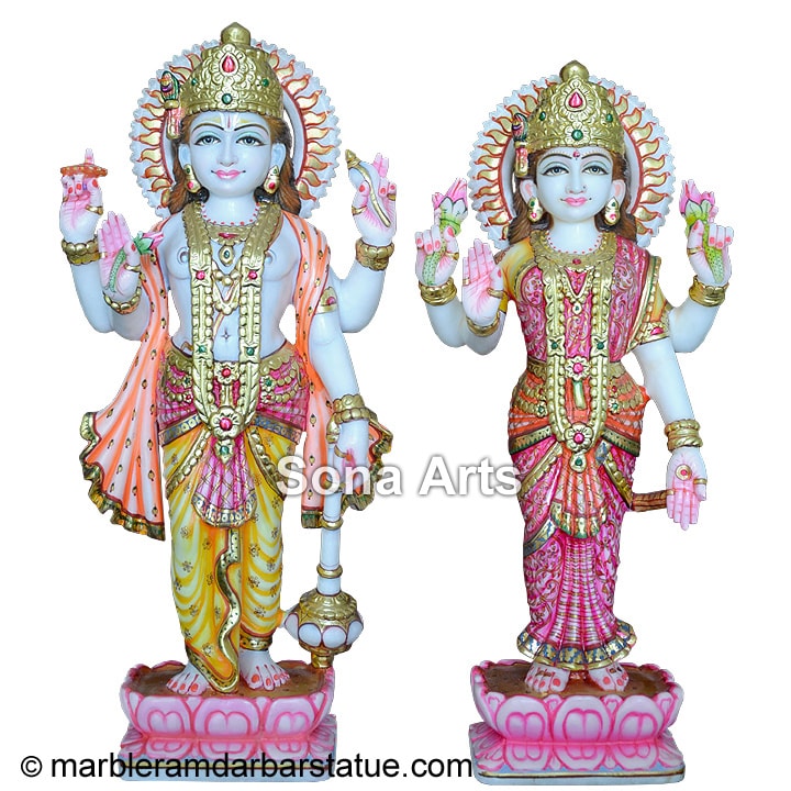 Laxmi Maa Vishnu Ji Marble Statue