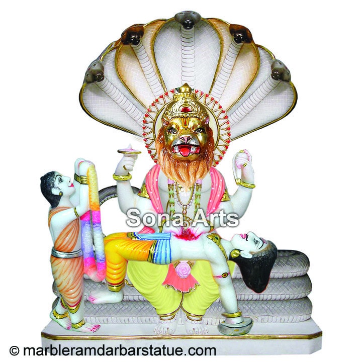 Marble Narsingh Murti with Prahalad