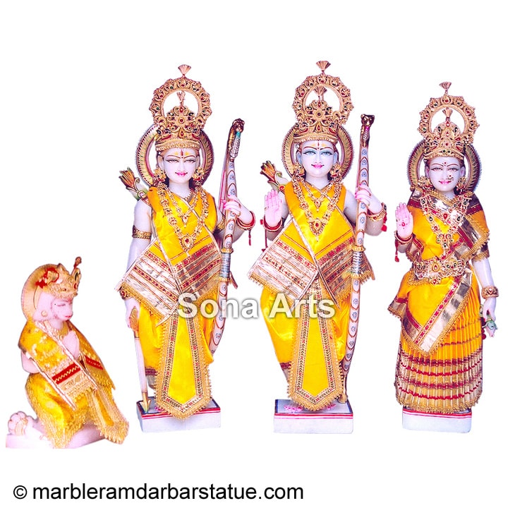 Marble Ram Darbar Statue with Das Hanuman
