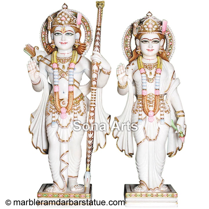 White marble ram sita statue
