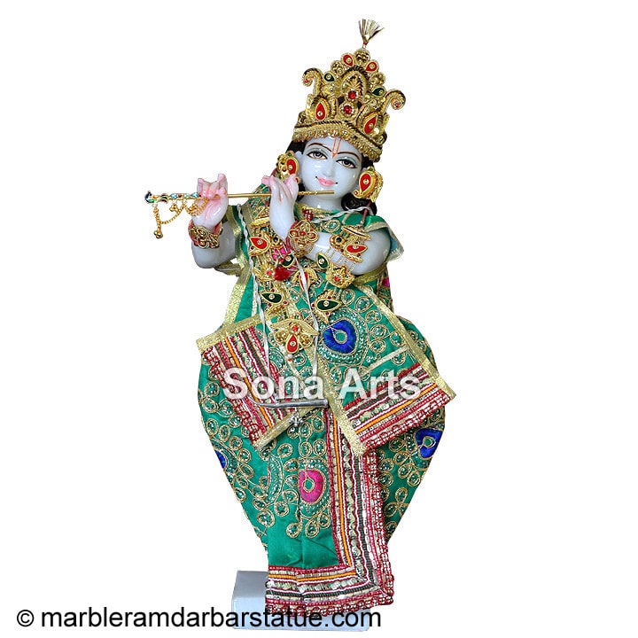 Marble Iskcon Krishna Sculpture