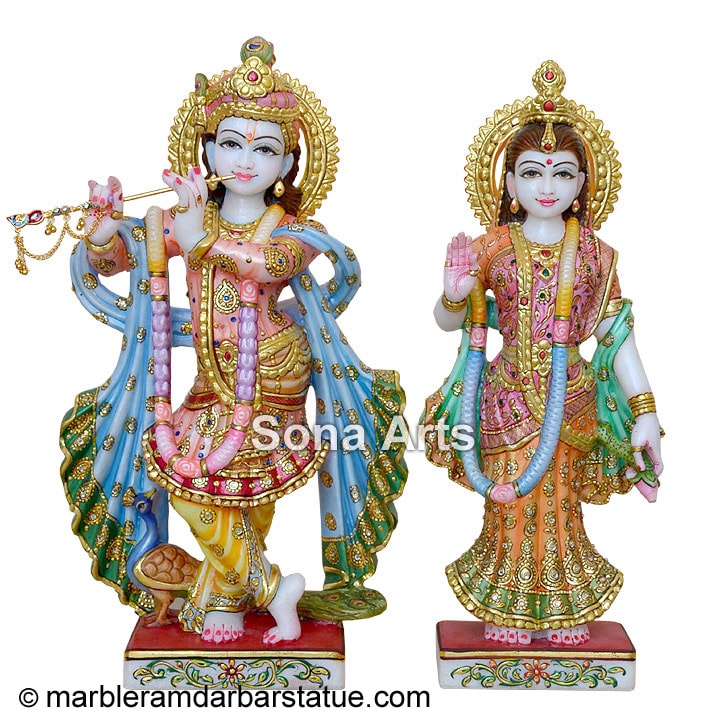 Marble radha krishna sculpture