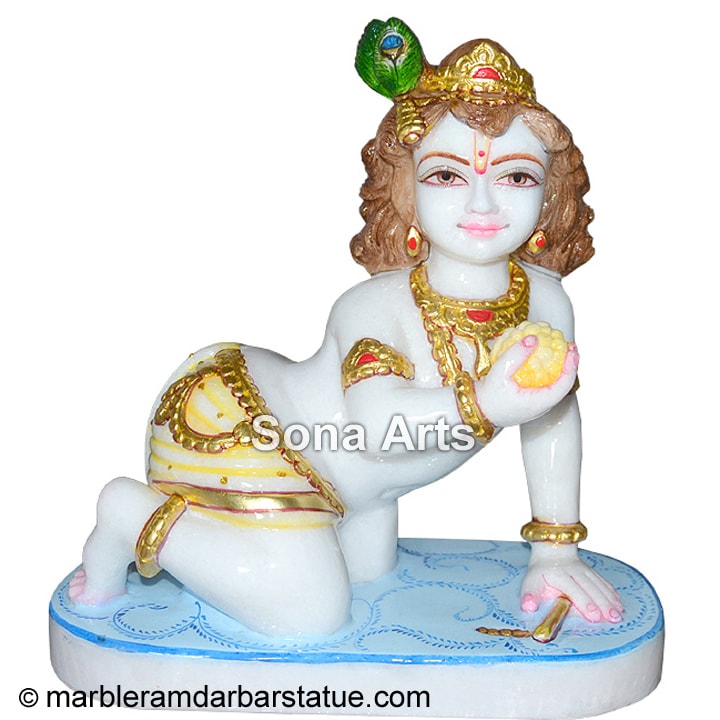 Marble Laddu Gopal statue