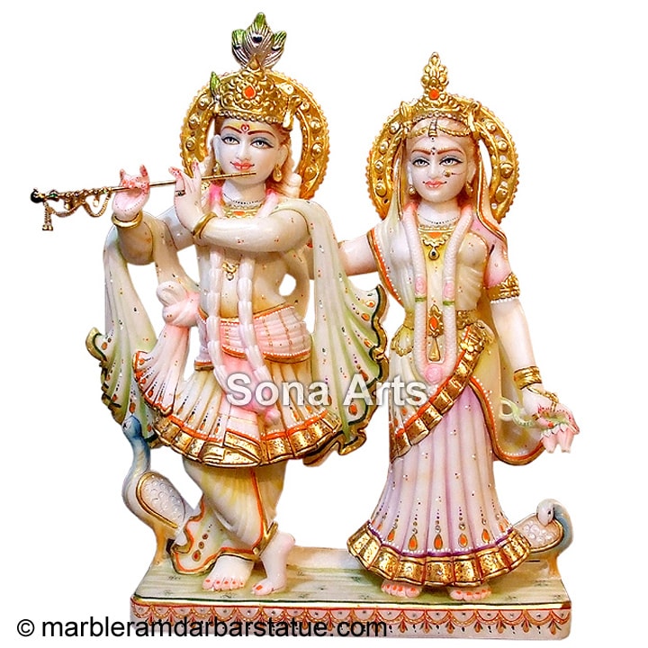 Marble idols of Jugal radha krishna Murti